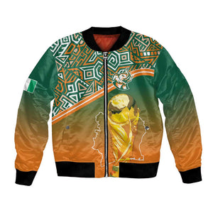 Ivory Coast Football Tribal Patterns Bomber Jacket WC2026 - African Pride