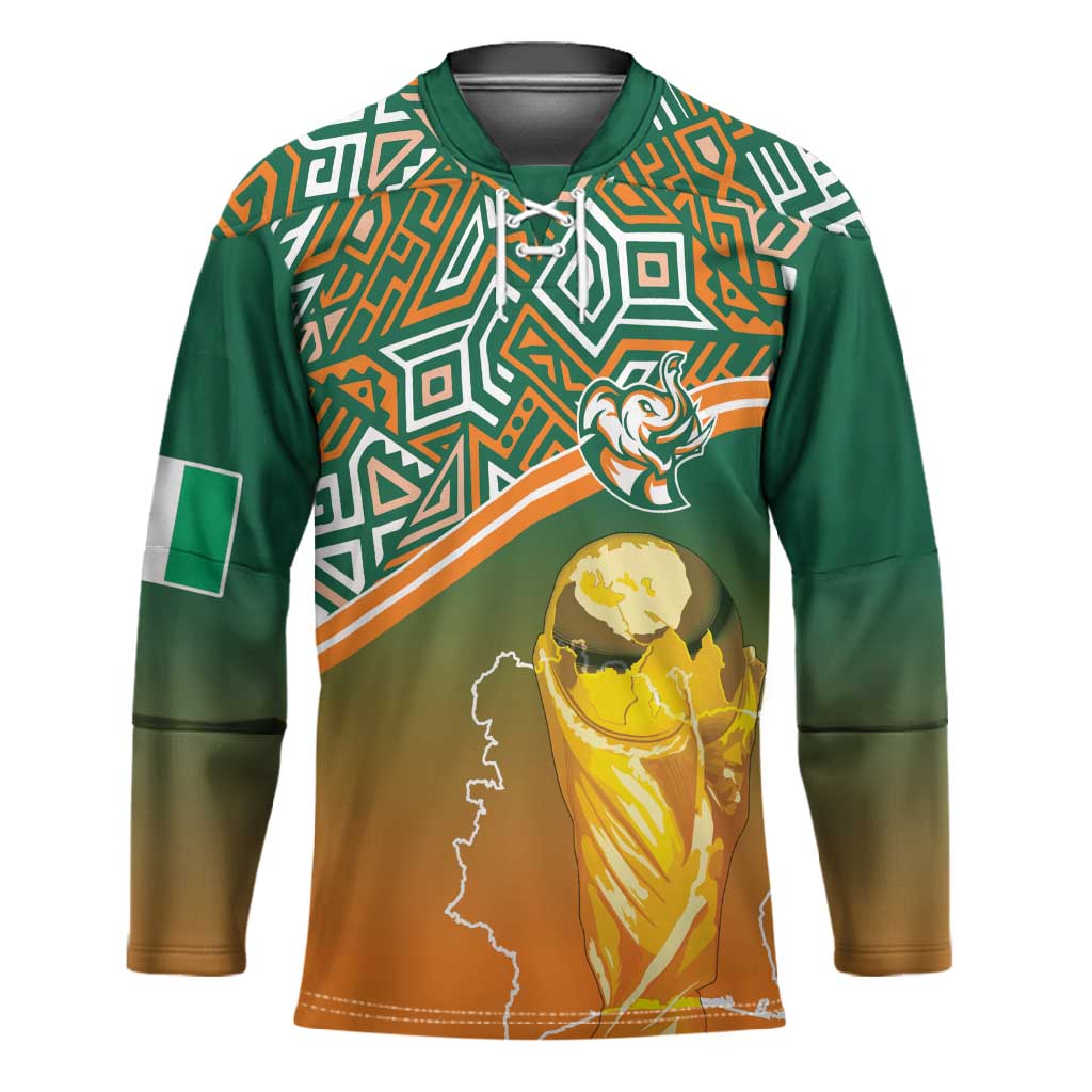 Ivory Coast Football Tribal Patterns Hockey Jersey WC2026 - African Pride