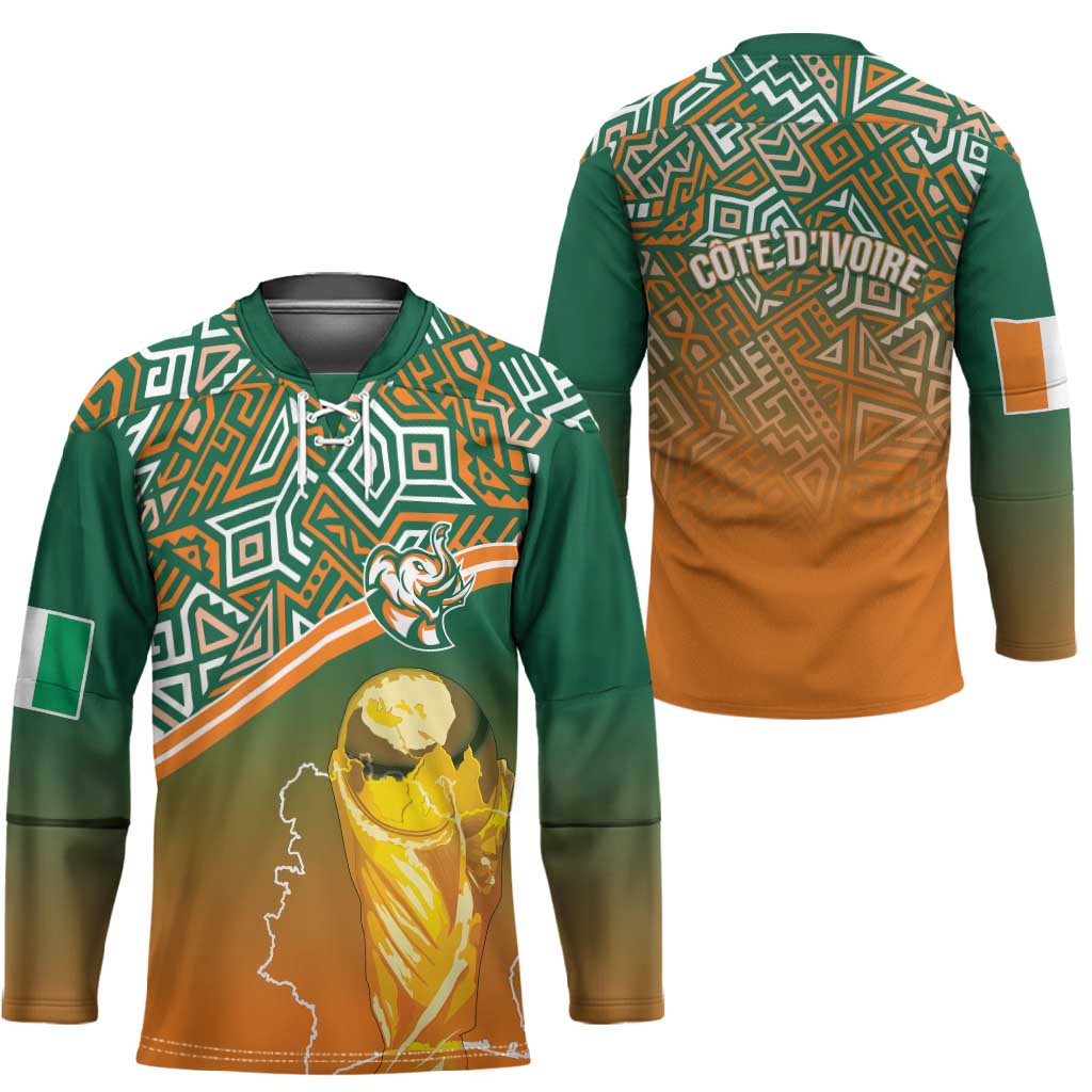 Ivory Coast Football Tribal Patterns Hockey Jersey WC2026 - African Pride