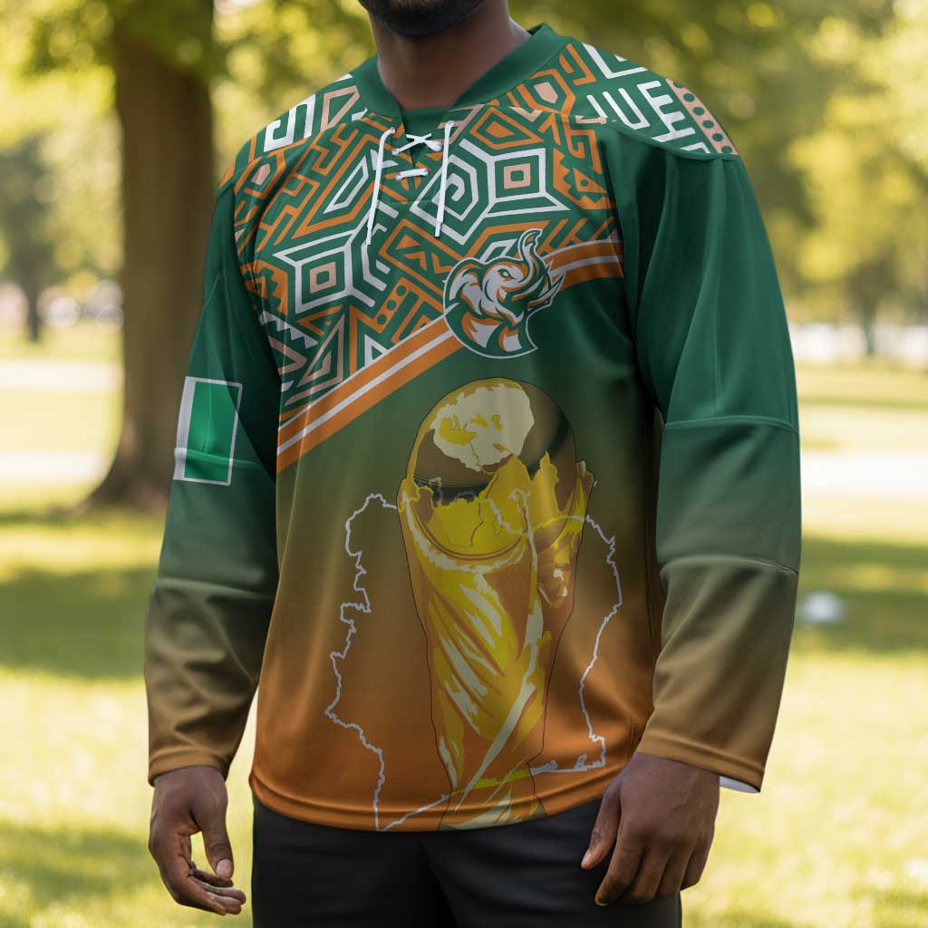 Ivory Coast Football Tribal Patterns Hockey Jersey WC2026 - African Pride