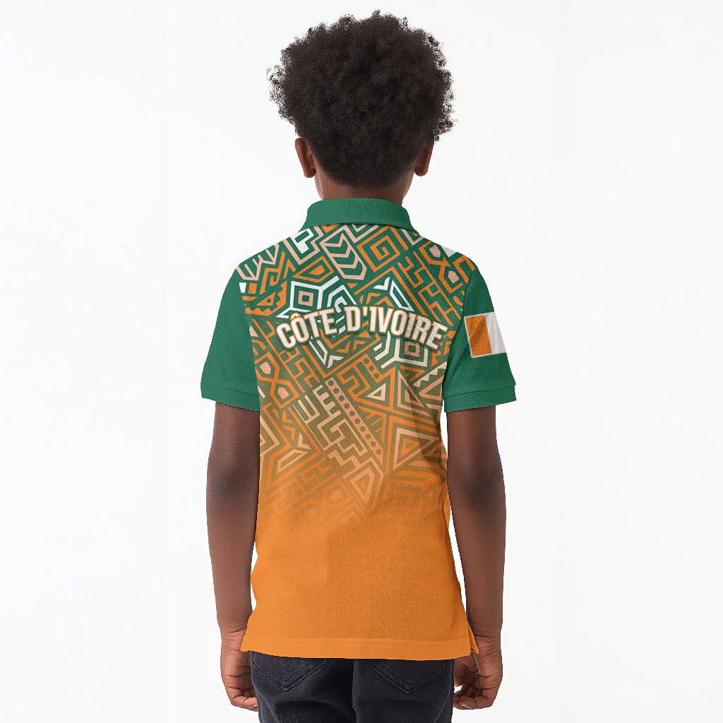 Ivory Coast Football Tribal Patterns Kid Polo Shirt WC2026 - African Pride