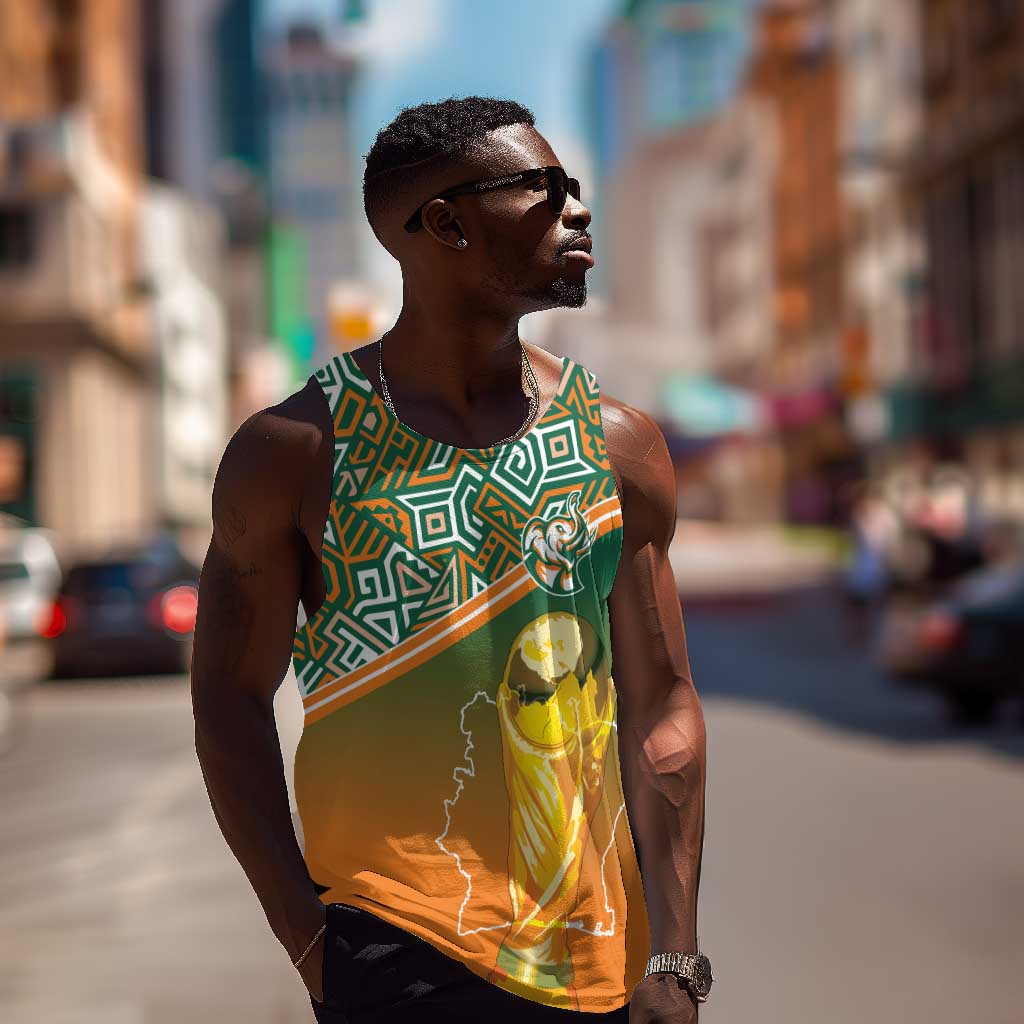 Ivory Coast Football Tribal Patterns Men Tank Top WC2026 - African Pride