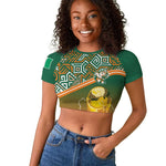 Ivory Coast Football Tribal Patterns Raglan Cropped T shirt WC2026 - African Pride