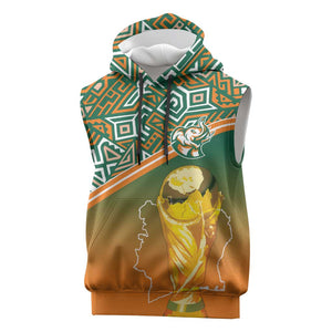 Ivory Coast Football Tribal Patterns Sleeveless Hoodie WC2026 - African Pride