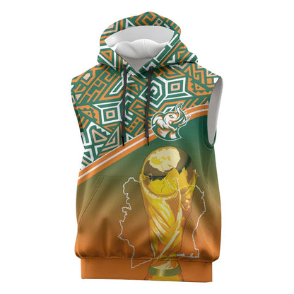 Ivory Coast Football Tribal Patterns Sleeveless Hoodie WC2026 - African Pride