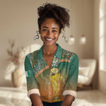 Ivory Coast Football Tribal Patterns Women Casual Shirt WC2026 - African Pride