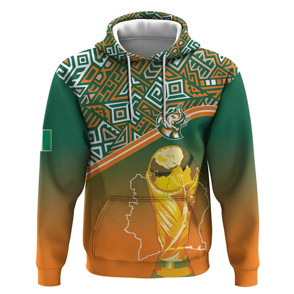 Ivory Coast Football Tribal Patterns Zip Hoodie WC2026 - African Pride