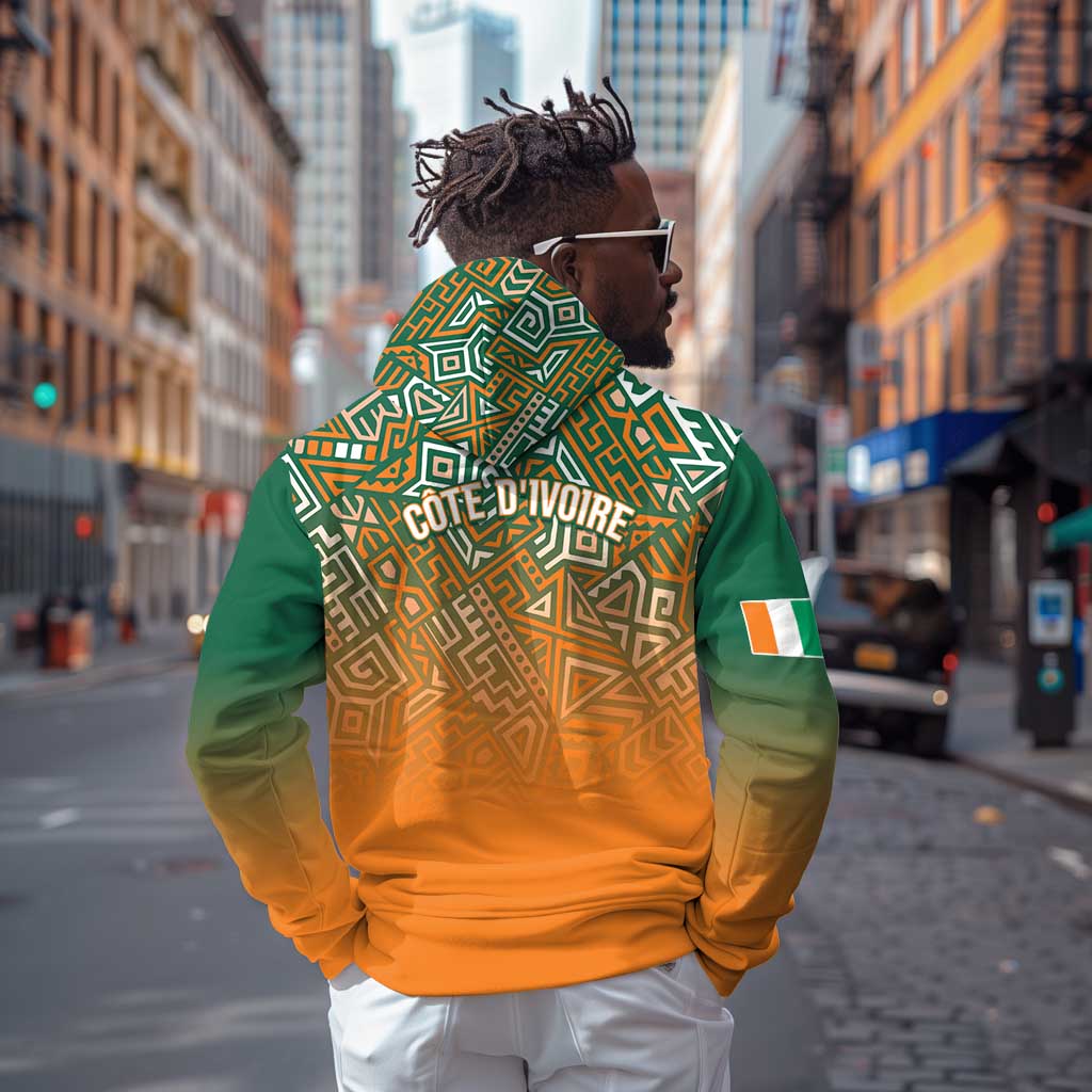 Ivory Coast Football Tribal Patterns Zip Hoodie WC2026 - African Pride