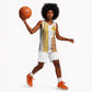 Habesha Motifs Ethiopia Basketball Jersey Tilet White Gold - African Pride