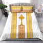 Habesha Motifs Ethiopia Bedding Set Tilet White Gold