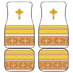 Habesha Motifs Ethiopia Car Mats Tilet White Gold