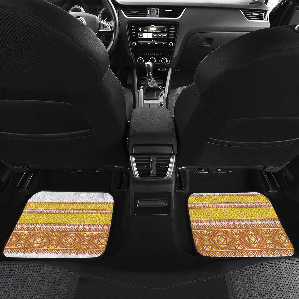 Habesha Motifs Ethiopia Car Mats Tilet White Gold