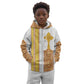 Habesha Motifs Ethiopia Kid Hoodie Tilet White Gold