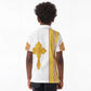 Habesha Motifs Ethiopia Kid Polo Shirt Tilet White Gold