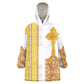 Habesha Motifs Ethiopia Kid Wearable Blanket Hoodie Tilet White Gold