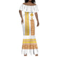 Habesha Motifs Ethiopia Mermaid Dress Tilet White Gold