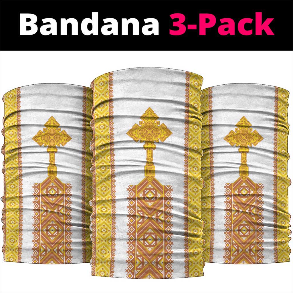 Habesha Motifs Ethiopia Neck Gaiter Tilet White Gold LT7