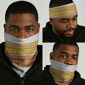 Habesha Motifs Ethiopia Neck Gaiter Tilet White Gold - African Pride