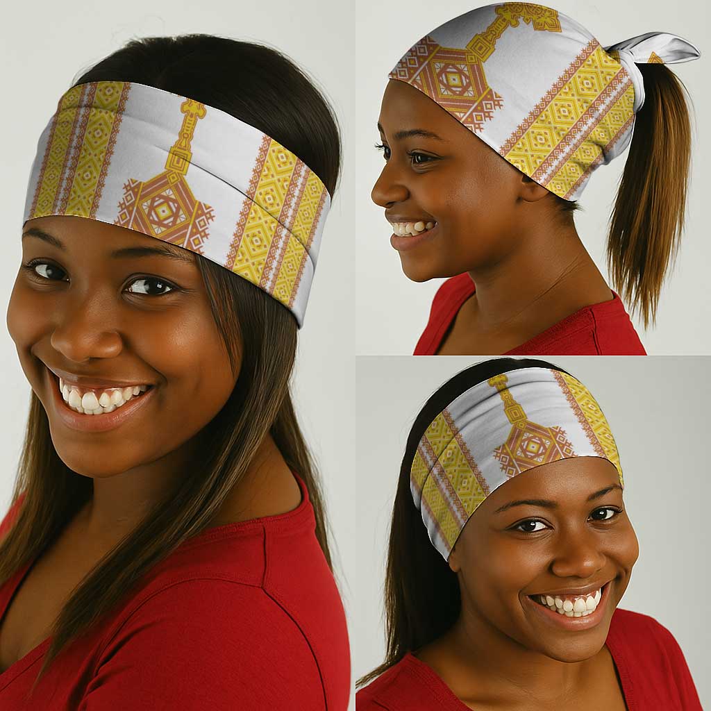 Habesha Motifs Ethiopia Neck Gaiter Tilet White Gold LT7