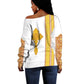 Habesha Motifs Ethiopia Off Shoulder Sweater Tilet White Gold