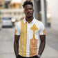 Habesha Motifs Ethiopia Polo Shirt Tilet White Gold