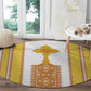 Habesha Motifs Ethiopia Round Carpet Tilet White Gold
