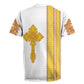 Habesha Motifs Ethiopia Rugby Jersey Tilet White Gold