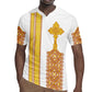 Habesha Motifs Ethiopia Rugby Jersey Tilet White Gold