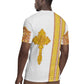 Habesha Motifs Ethiopia Rugby Jersey Tilet White Gold
