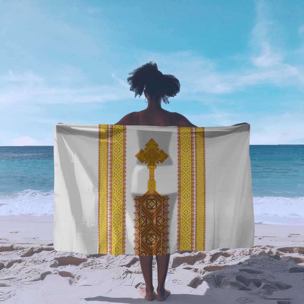 Habesha Motifs Ethiopia Sarong Tilet White Gold