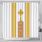 Habesha Motifs Ethiopia Shower Curtain Tilet White Gold