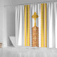 Habesha Motifs Ethiopia Shower Curtain Tilet White Gold