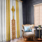 Habesha Motifs Ethiopia Window Curtain Tilet White Gold