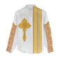 Habesha Motifs Ethiopia Women Casual Shirt Tilet White Gold