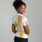 Habesha Motifs Ethiopia Women Polo Shirt Tilet White Gold