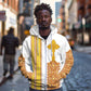 Habesha Motifs Ethiopia Zip Hoodie Tilet White Gold