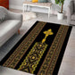 Habesha Motifs Ethiopia Area Rug Tilet Black Gold