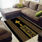 Habesha Motifs Ethiopia Area Rug Tilet Black Gold