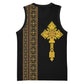 Habesha Motifs Ethiopia Basketball Jersey Tilet Black Gold - African Pride