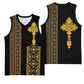 Habesha Motifs Ethiopia Basketball Jersey Tilet Black Gold - African Pride