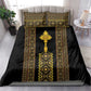 Habesha Motifs Ethiopia Bedding Set Tilet Black Gold