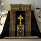 Habesha Motifs Ethiopia Bedding Set Tilet Black Gold