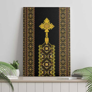 Habesha Motifs Ethiopia Canvas Wall Art Tilet Black Gold