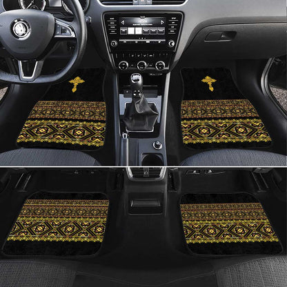 Habesha Motifs Ethiopia Car Mats Tilet Black Gold