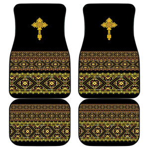 Habesha Motifs Ethiopia Car Mats Tilet Black Gold