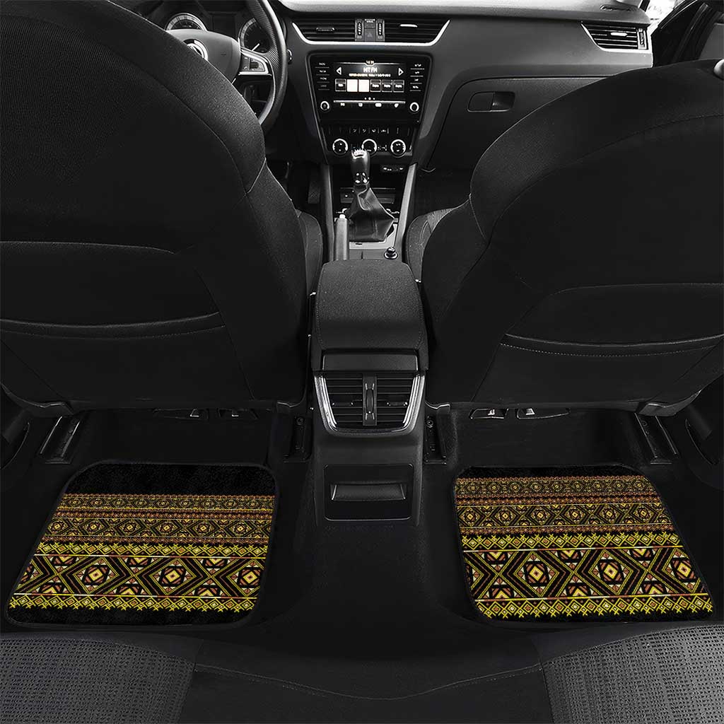 Habesha Motifs Ethiopia Car Mats Tilet Black Gold