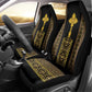 Habesha Motifs Ethiopia Car Seat Cover Tilet Black Gold