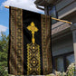 Habesha Motifs Ethiopia Garden Flag Tilet Black Gold