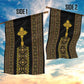 Habesha Motifs Ethiopia Garden Flag Tilet Black Gold