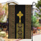 Habesha Motifs Ethiopia Garden Flag Tilet Black Gold